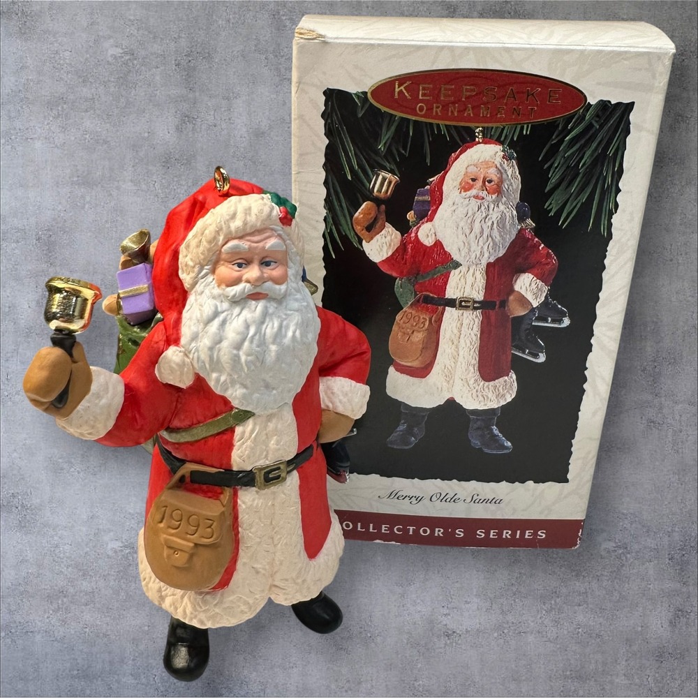 Hallmark Keepsake Merry Olde Santa Ornaments 1992 & 1993 w/ Boxes Lot of 2 - Picture 2 of 15
